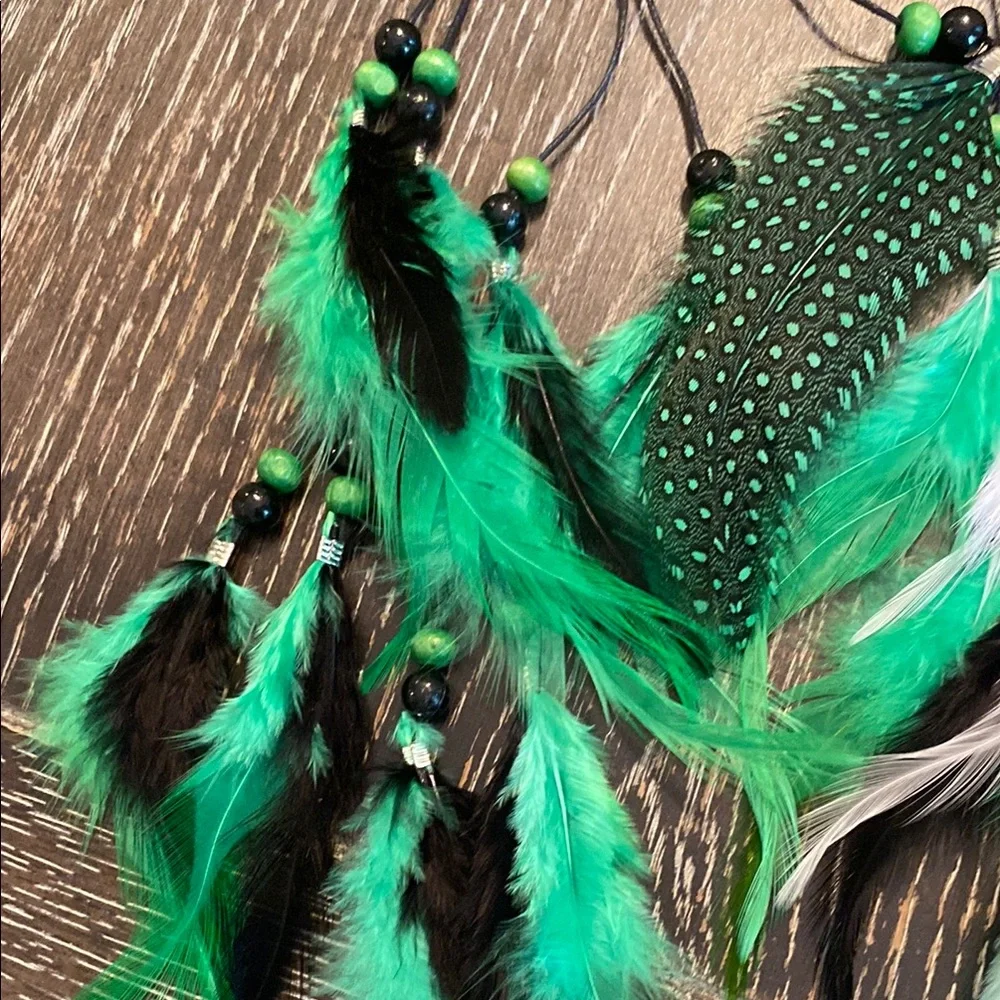 Green Feather Dreamcatcher for Home Party Decorations